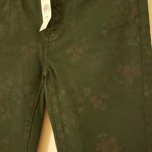 Women LOFT Modern Skinny Jeans Embellish w/Flowers